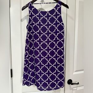 Low back purple tunic dress